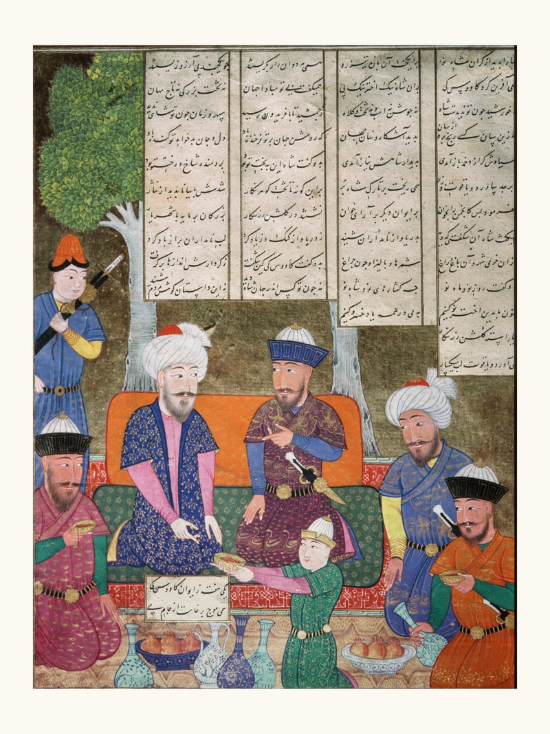 Kay Khusraw and Kay Kavus | Restored Persian Miniature
