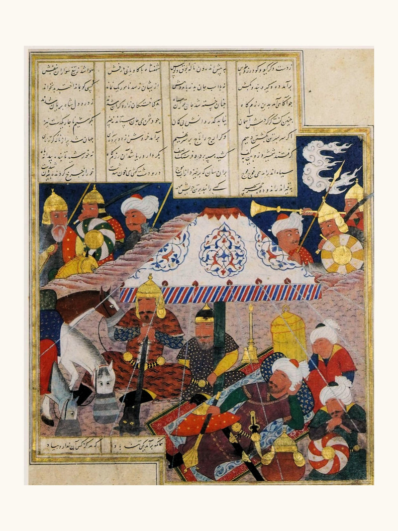 Afrasiyab’s Night Attack on Kay Khusraw | Restored Persian Miniature