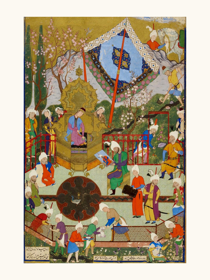 Shirin Sees the Portrait of Khusraw | Restored Persian Miniature
