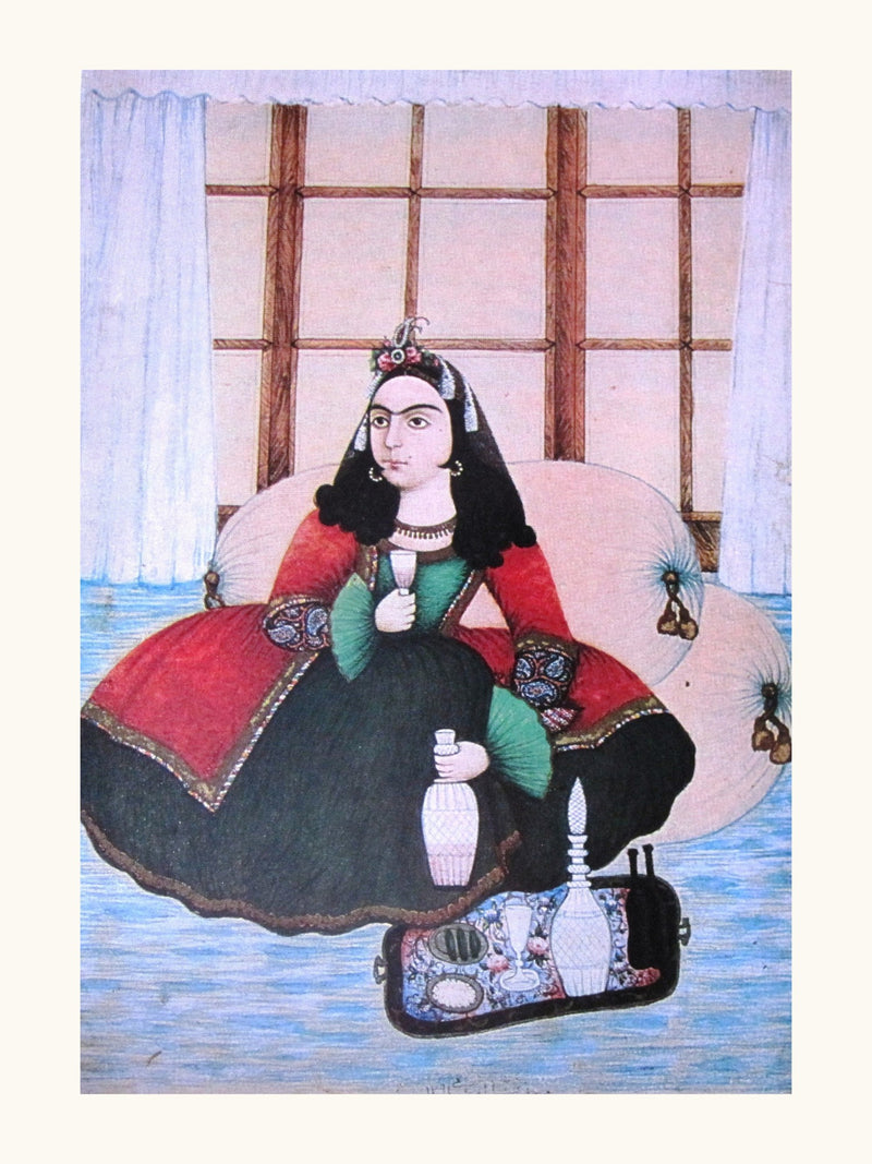A Noblewoman by Muhammad Hasan Afshar | Restored Qajar Painting