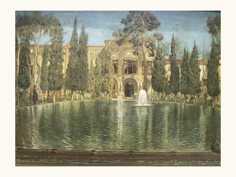 A Pavilion of the Gulistan Palace, Tehran | Restored Qajar Painting