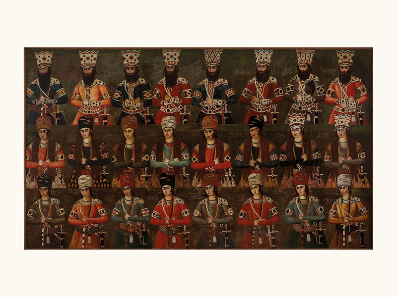 The Sons and Grandsons of Fath-Ali Shah | Restored Qajar Painting