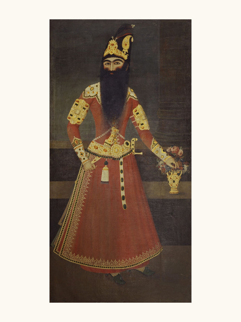 Fath-Ali Shah, Full Length, by Abdallah Khan | Restored Qajar Painting