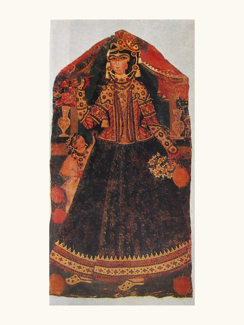 A Girl with a Parrot | Restored Qajar Painting