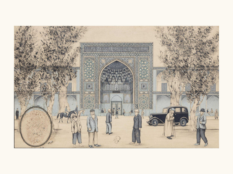 The Chahar Bagh Madrasa, Isfahan | Restored Qajar Painting