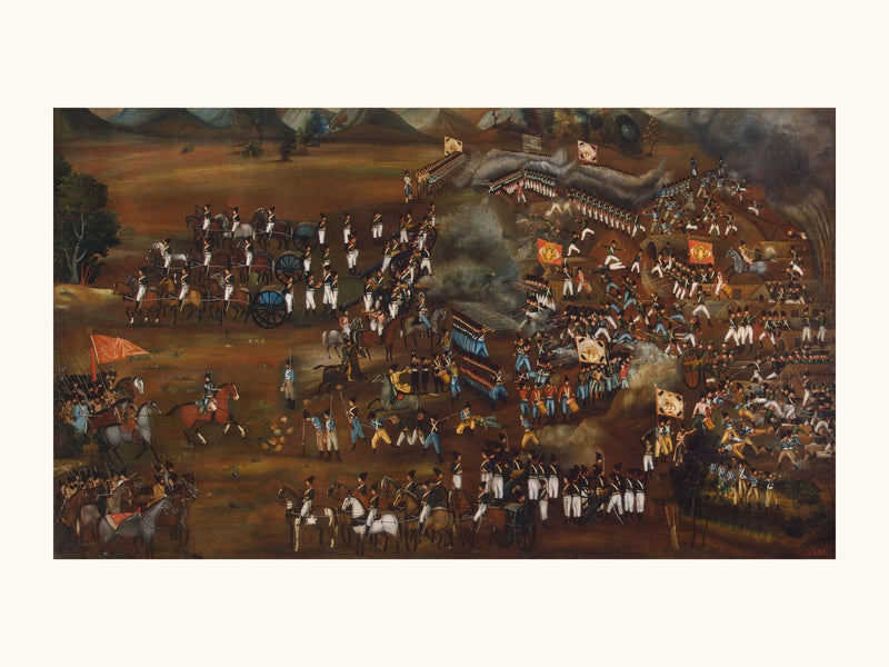 A Battle Between Persians and Russians | Restored Qajar Painting