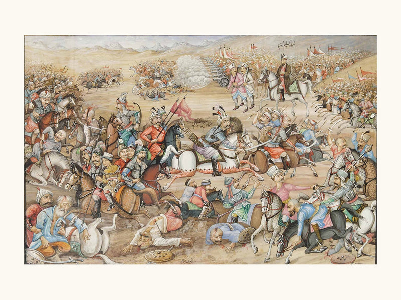 The Battle of Chaldiran | Restored Qajar Painting