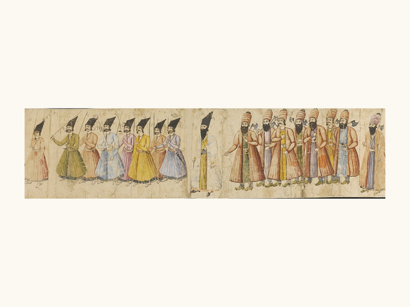 The Coronation Procession of Muhammad Shah | Restored Qajar Painting