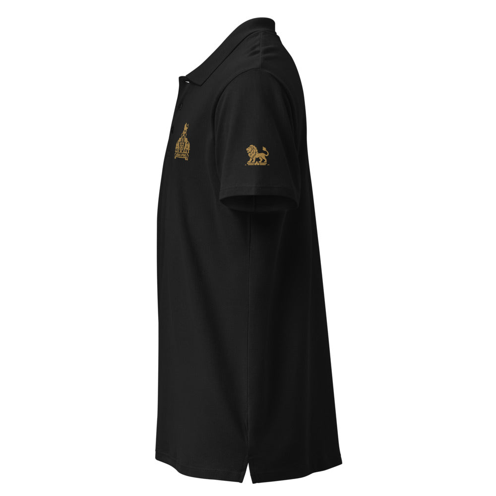 Aurah Living Crest Polo — Gold Embroidery on Black — view 3
