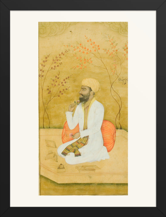 Portrait of a Court Scribe — Restored Mughal Wall Art — view 8
