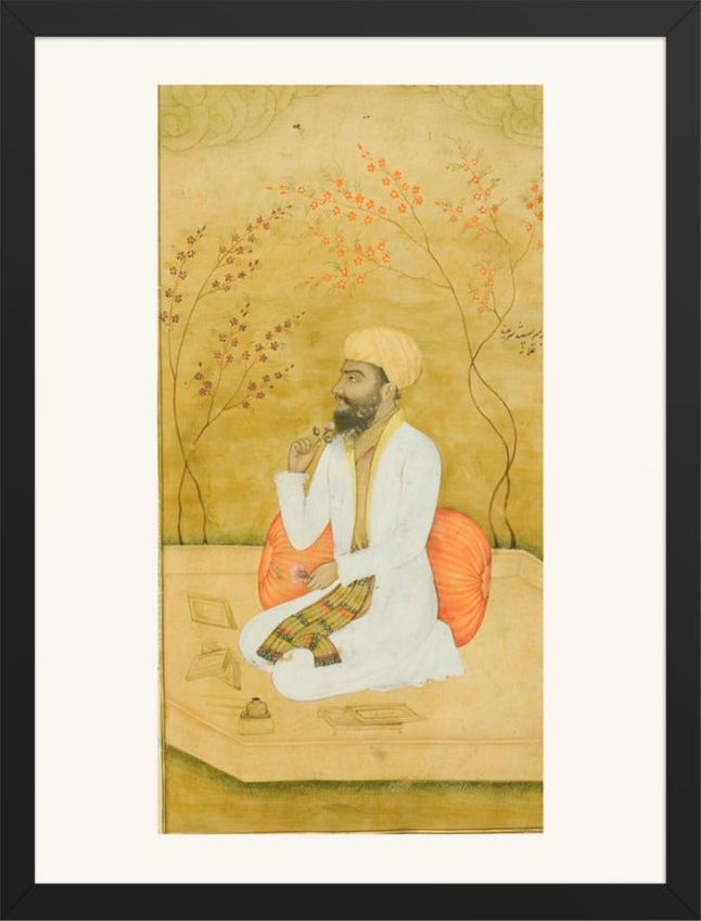 Portrait of a Court Scribe — Restored Mughal Wall Art — view 9