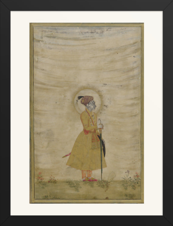 Portrait of a Mughal Emperor — Restored Mughal Wall Art — view 8