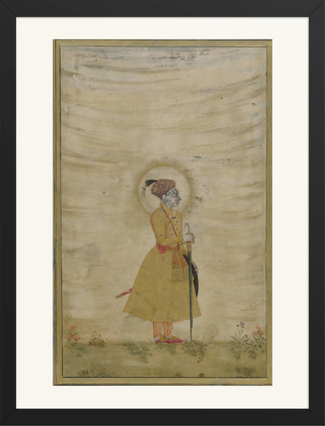 Portrait of a Mughal Emperor — Restored Mughal Wall Art — view 9