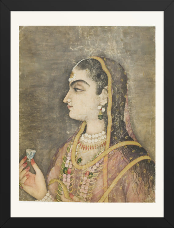 Portrait of a Mughal Princess — Restored Mughal Wall Art — view 8