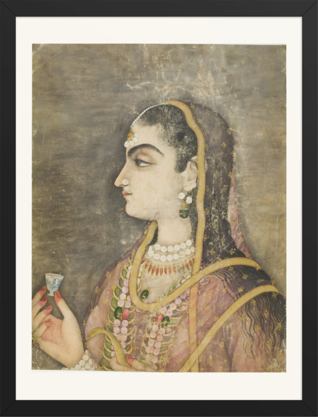 Portrait of a Mughal Princess — Restored Mughal Wall Art — view 9