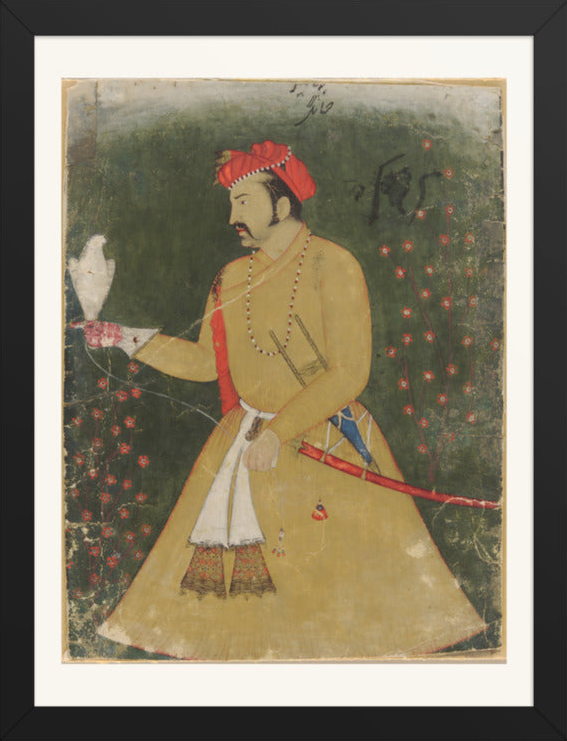 Portrait of Jahangir with a Falcon — Restored Mughal Wall Art — view 8