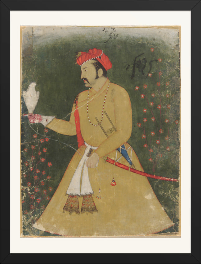 Portrait of Jahangir with a Falcon — Restored Mughal Wall Art — view 9