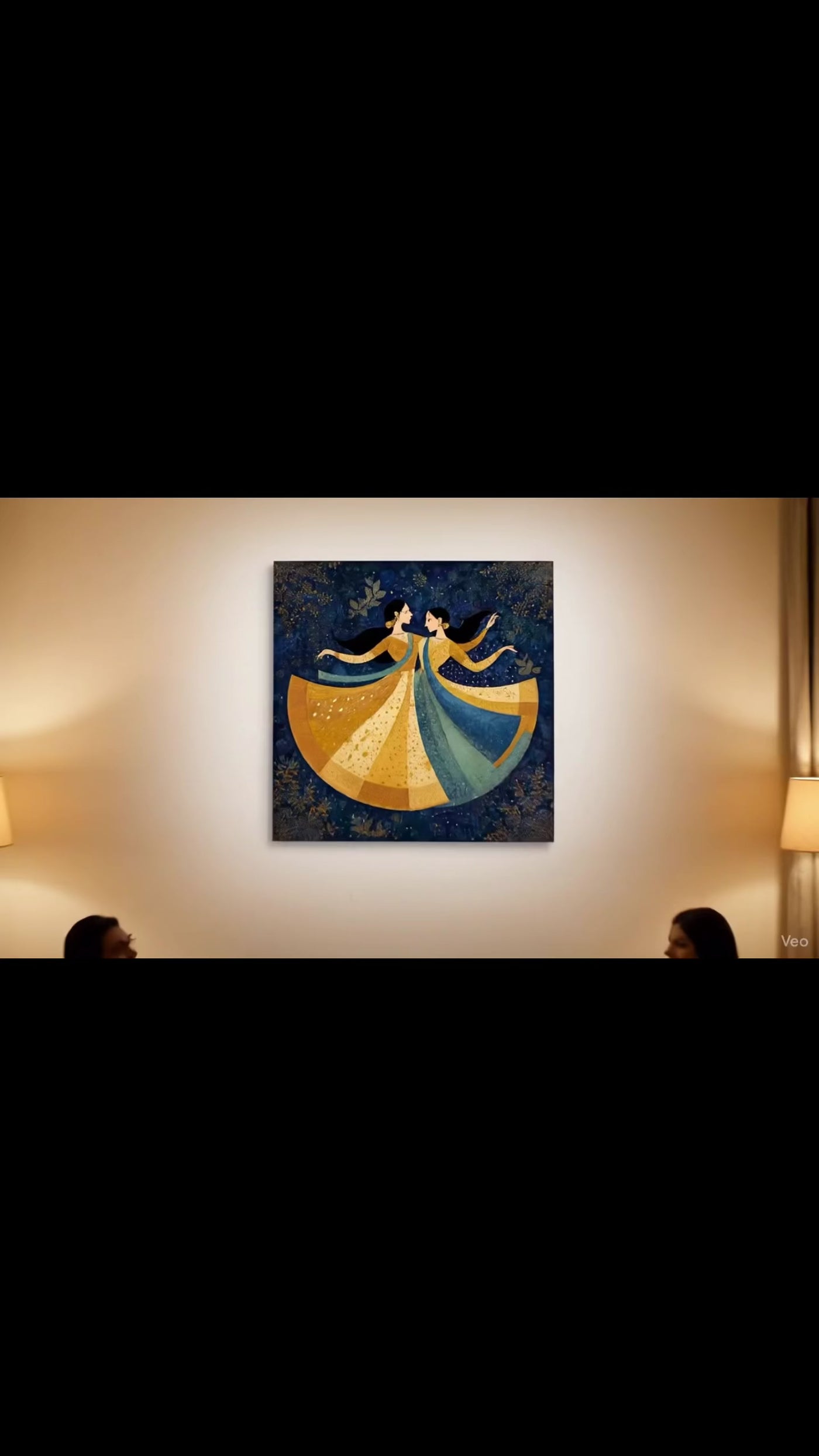 Golden Waltz – Mughal-Inspired Dance Canvas — view 9