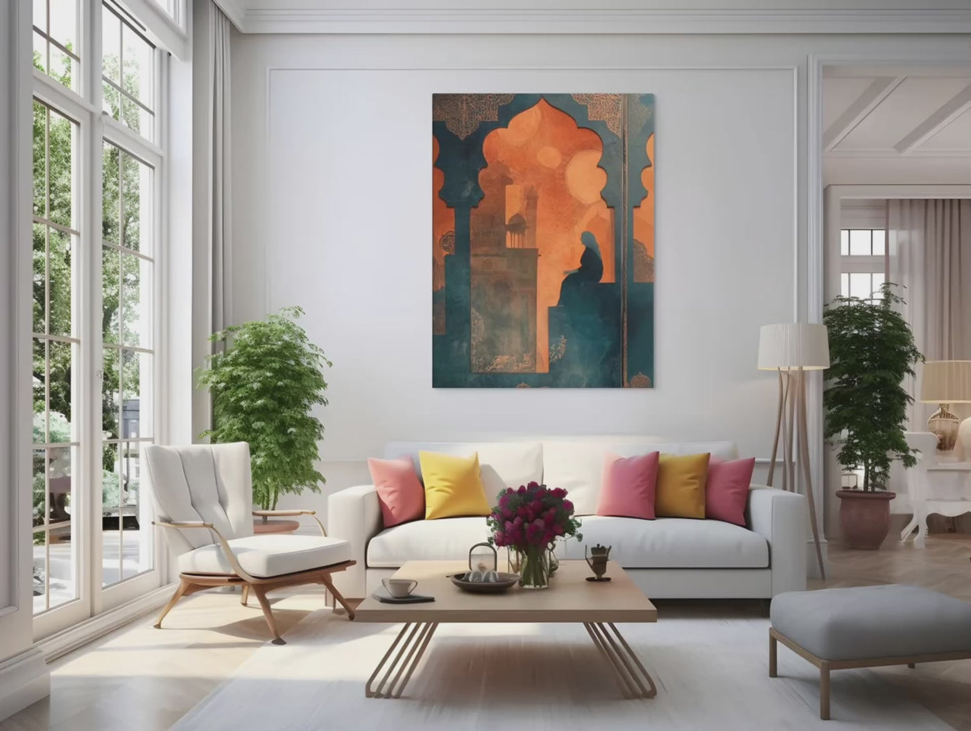Silhouette of Reflection – Mughal Window Canvas Art — view 17