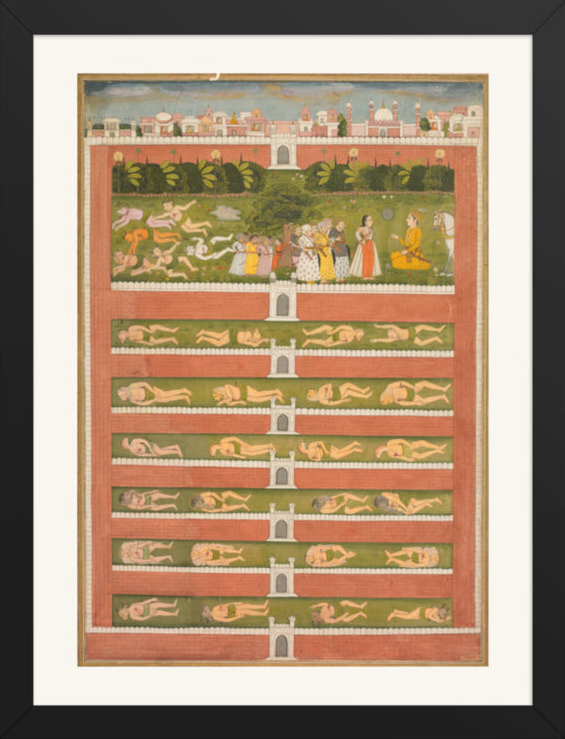 A Princess and Demons before a Nobleman — Restored Mughal Wall Art — view 17