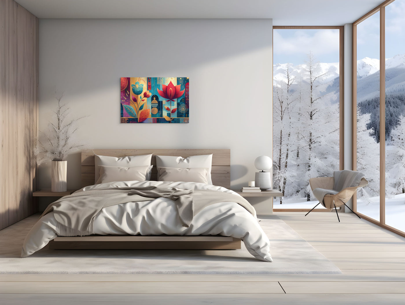 Prismatic Lotus Garden – Mughal Pop Canvas — view 13