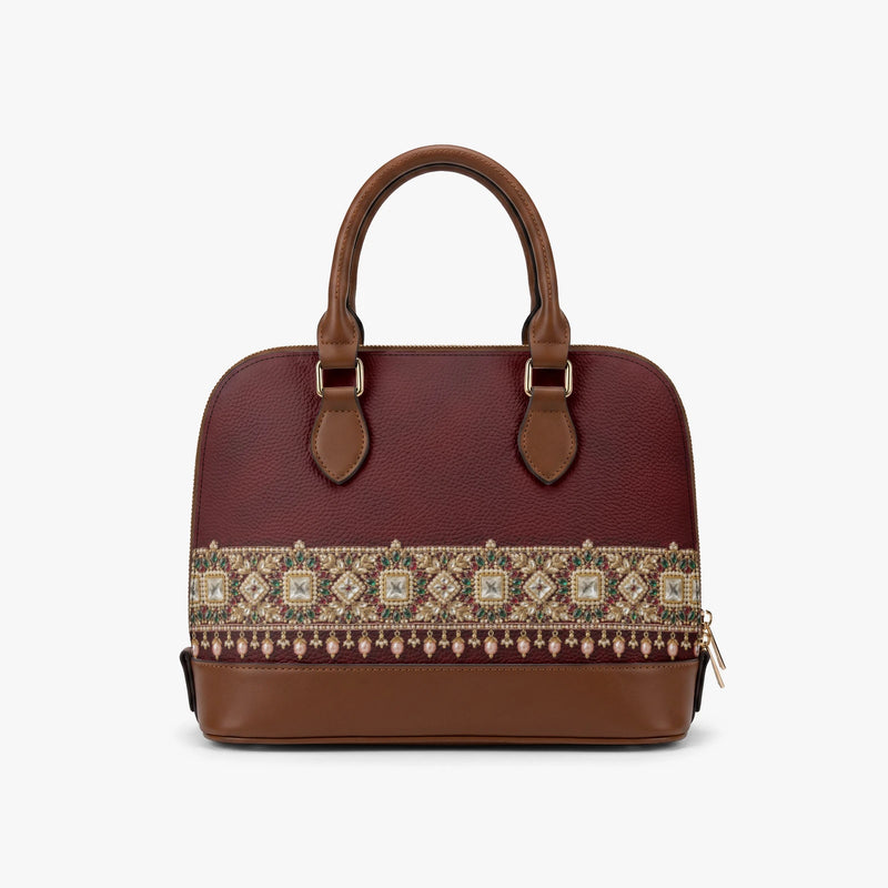 Kundan Potli — Maroon Velvet Dome Handbag