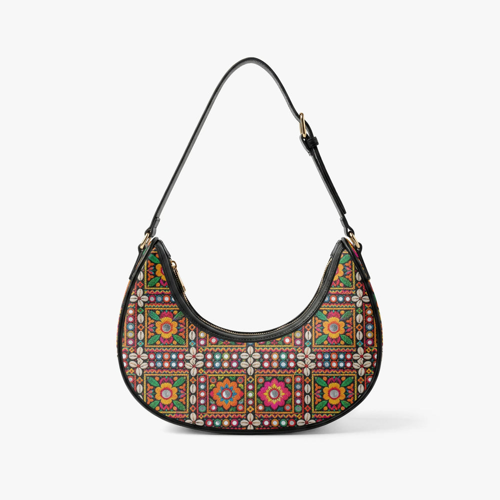 Kutch Mirror-Work — Multicolour Crescent Shoulder Bag — view 2