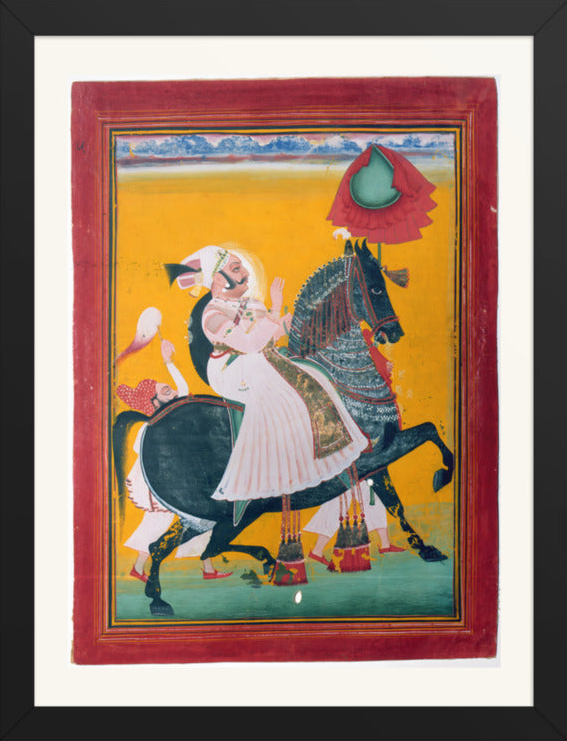 Rawat Ragho Das of Deogarh on Horseback — Restored Rajput Wall Art — view 8