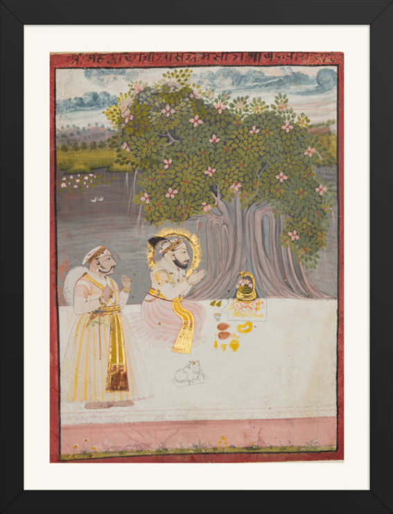 Maharana Sangram Singh II under a Banyan Tree — Restored Rajput Wall Art — view 8