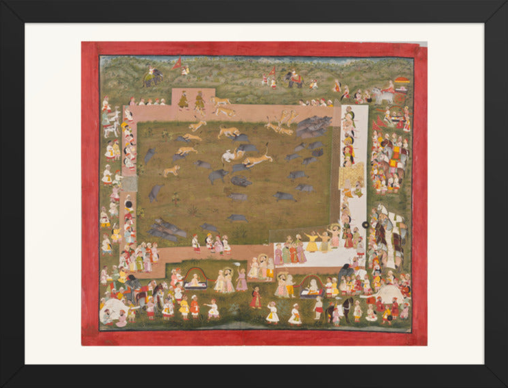 Maharana Sangram Singh II Stages a Boar Hunt at Sadri — Restored Rajput Wall Art — view 8