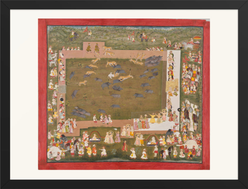 Maharana Sangram Singh II Stages a Boar Hunt at Sadri — Restored Rajput Wall Art — view 9
