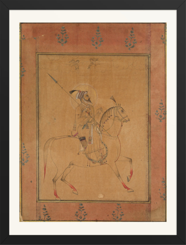 Emperor Shah Jahan on Horseback — Restored Mughal Wall Art — view 9