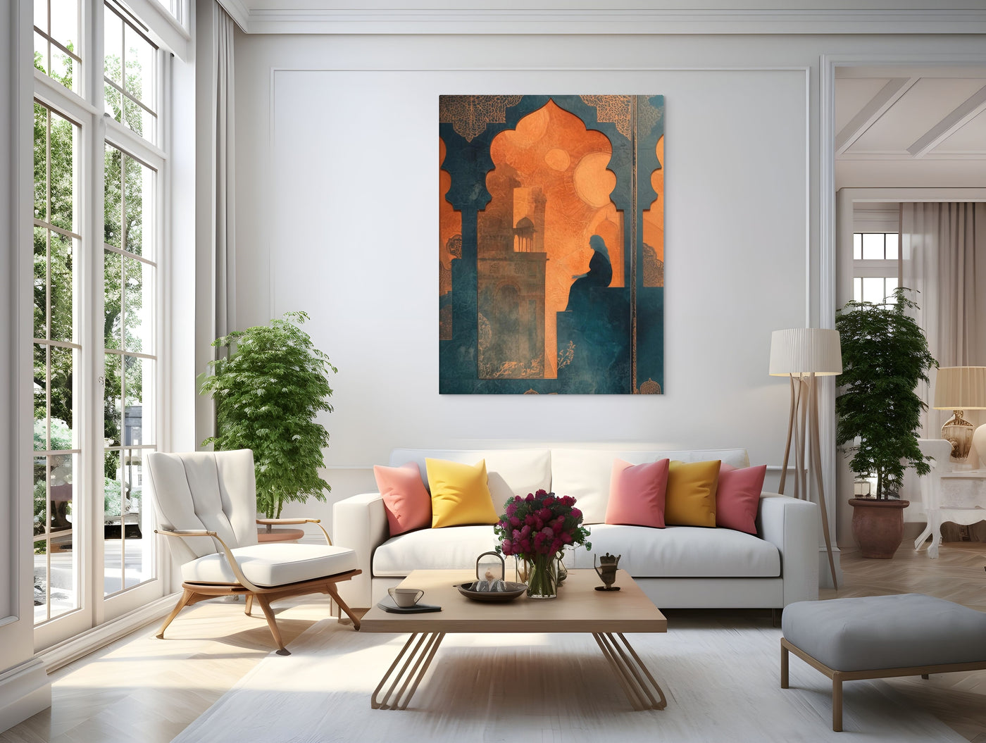 Silhouette of Reflection – Mughal Window Canvas Art — view 14