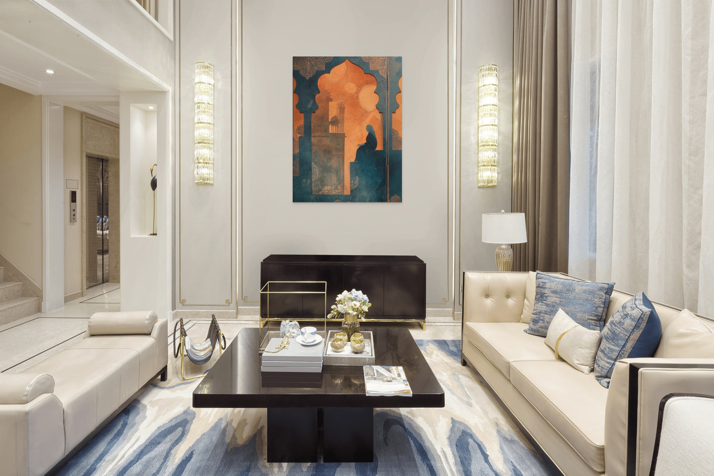 Silhouette of Reflection – Mughal Window Canvas Art — view 15