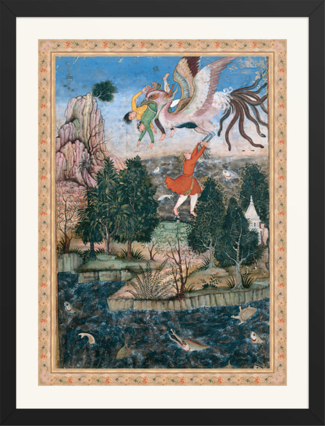 The Flight of the Simurgh by Basawan | Restored Mughal Wall Art — view 12