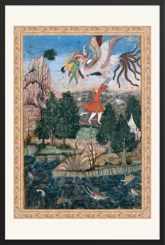 The Flight of the Simurgh by Basawan | Restored Mughal Wall Art — view 13