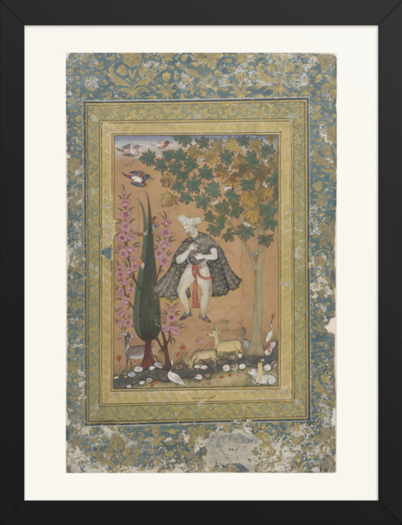 Solomon Among the Birds and Beasts — Restored Mughal Wall Art — view 8