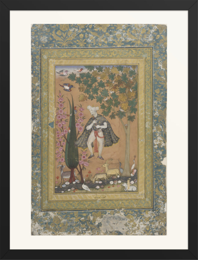 Solomon Among the Birds and Beasts — Restored Mughal Wall Art — view 9