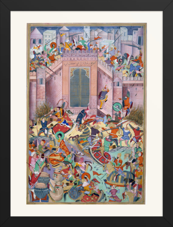 The Storming of a Fort — Restored Mughal Wall Art — view 12