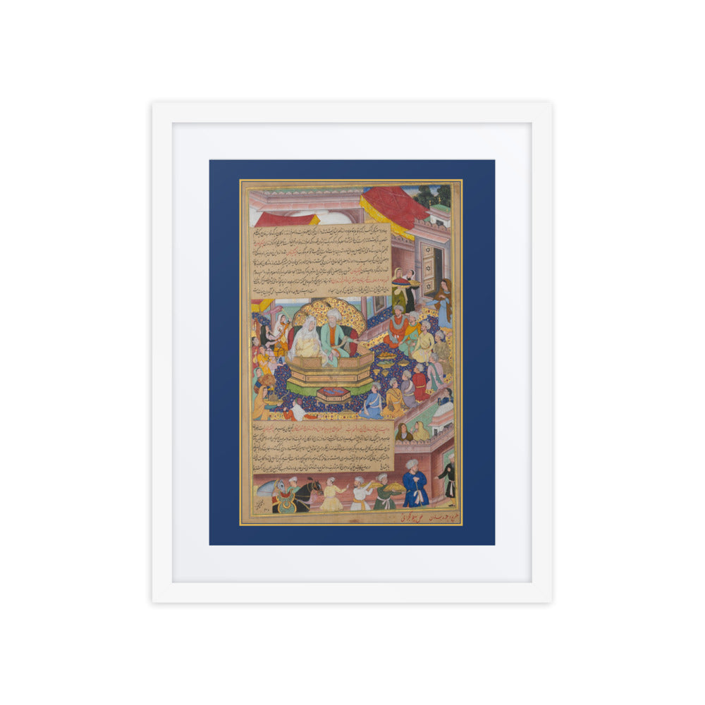 Tumanba Khan, His Wife, and His Nine Sons | Restored Mughal Wall Art — view 3