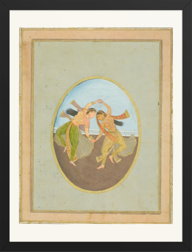 Two Maidens Reading the Katha — Restored Mughal Wall Art — view 12