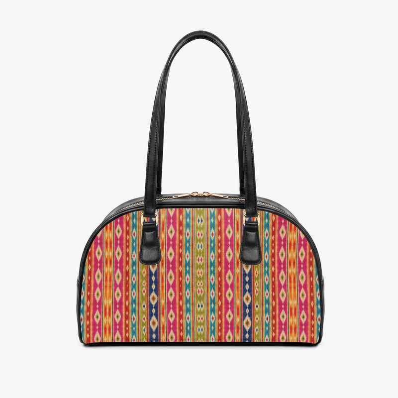 Mashru Ikat — Multicolour Stripe Arch-Top Handbag