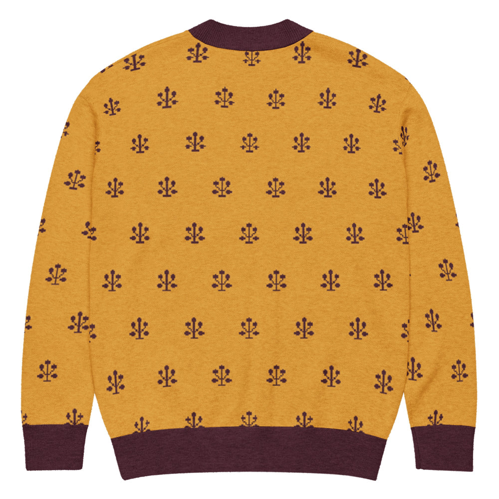 Jahangir — Saffron Buti Jacquard Knit Cardigan — view 27