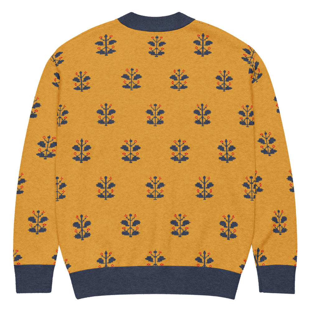 Gold Coat — Mughal Garden Jacquard Knit Cardigan — view 15