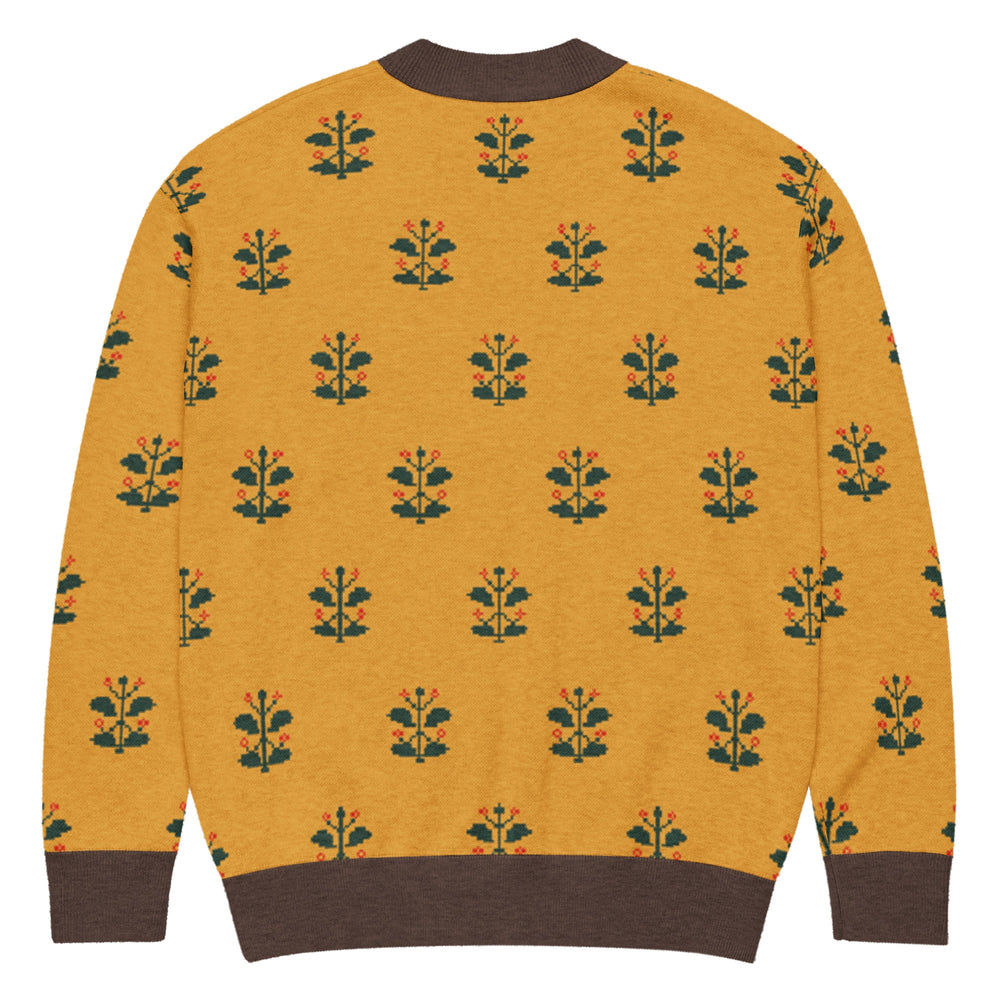 Gold Coat — Mughal Garden Jacquard Knit Cardigan — view 22