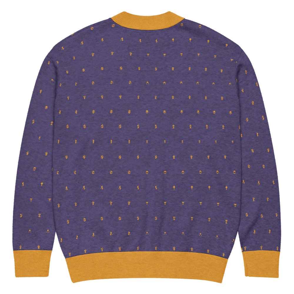 Darbar — Violet & Gold Buti Knit Cardigan — view 10