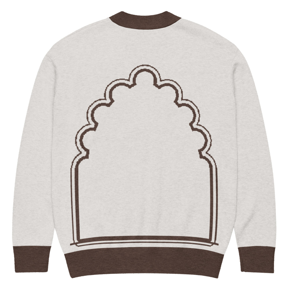 Jharokha — Mughal Arch Jacquard Knit Cardigan — view 7