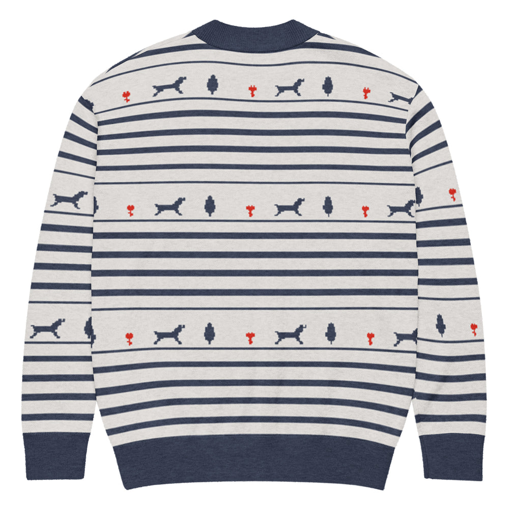 Shikargah — Mughal Hunt Stripe Knit Cardigan — view 10