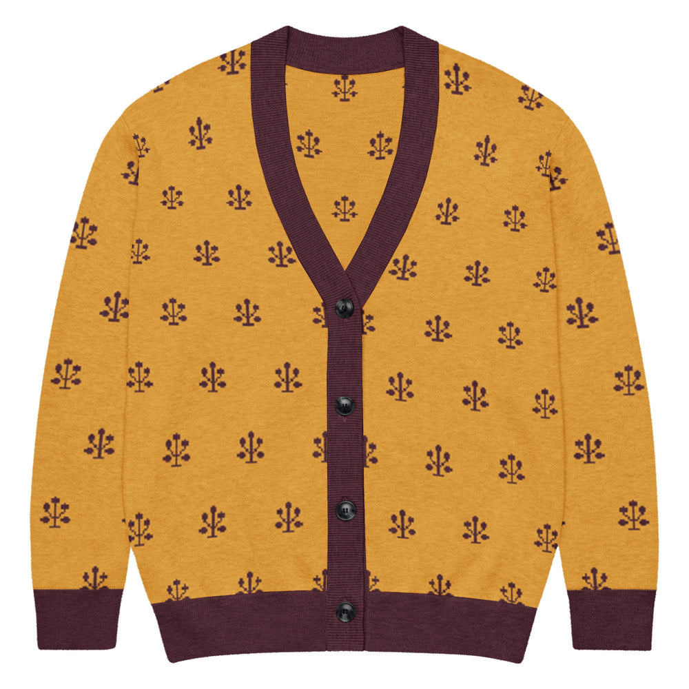 Jahangir — Saffron Buti Jacquard Knit Cardigan — view 26
