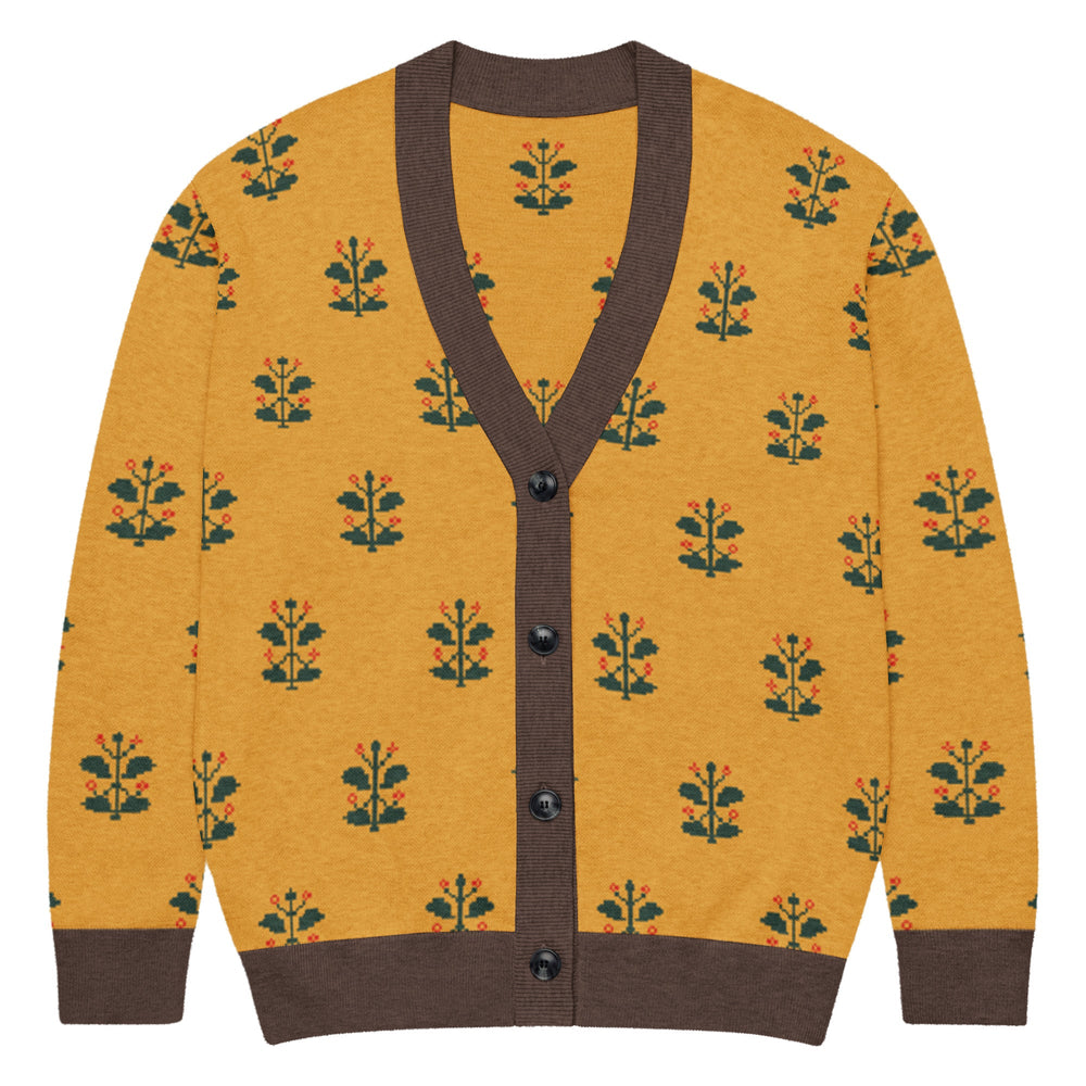 Gold Coat — Mughal Garden Jacquard Knit Cardigan — view 21